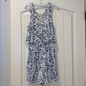XS blue floral romper
